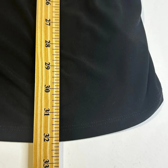 Cache black stretchy mini dress with metal ring accents size M - Picture 9 of 9